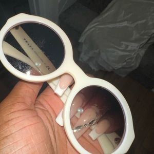 White Prada circle frame sunglasses